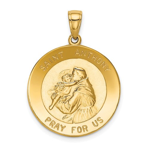14k-saint-anthony-large-round-medal-pendant-SolomonJeweler-Wichita-KS-CustomJewelry