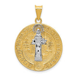 14k-with-rhodium-circle-st-benedict-medal-pendant-SolomonJeweler-Wichita-KS-CustomJewelry