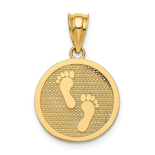 14k-polished-reversible-have-faith-footprints-pendant-SolomonJeweler-Wichita-KS-CustomJewelry