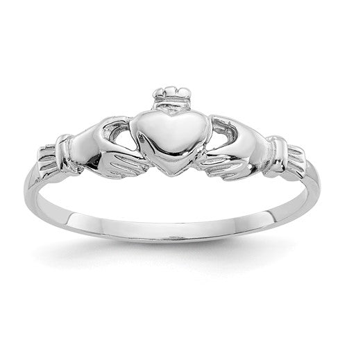 14k-white-gold-childs-claddagh-ring-SolomonJeweler-Wichita-KS-CustomJewelry