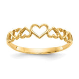 14k gold Hearts Ring featuring a delicate heart design, crafted by Solomon Jewelers, perfect for elegant jewelry collection.
