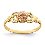 14K two-tone polished ring from Solomon Jewelers, showcasing a sleek, shiny jewelry ring with mixed gold tones.