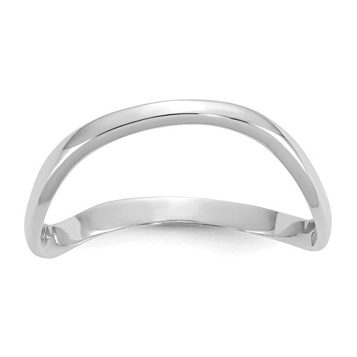 Polished 14K white gold wave thumb ring from Solomon Jewelers, showcasing smooth, elegant jewelry design.