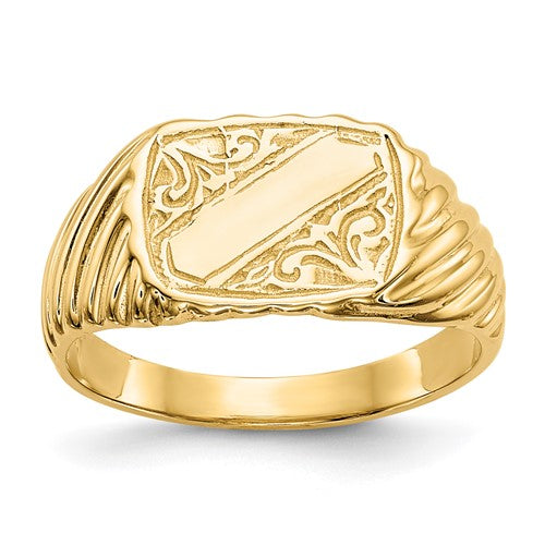 14k-gold-polished-baby-rectangle-signet-w-stripes-ring-SolomonJeweler-Wichita-KS-CustomJewelry