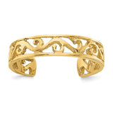 14k-polished-and-diamond-cut-toe-ring-SolomonJeweler-Wichita-KS-CustomJewelry
