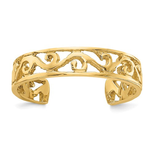14k-polished-and-diamond-cut-toe-ring-SolomonJeweler-Wichita-KS-CustomJewelry