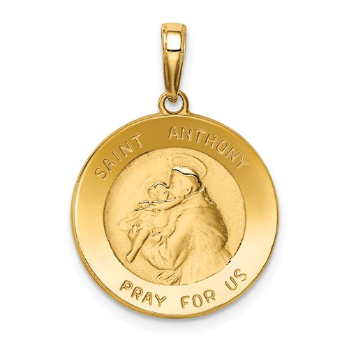 14k-saint-anthony-small-round-medal-pendant-SolomonJeweler-Wichita-KS-CustomJewelry