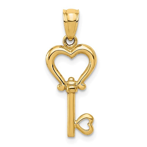 14k-polished-3d-heart-key-pendant-SolomonJeweler-Wichita-KS-CustomJewelry