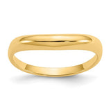 14k polished stackable wave ring from Solomon Jewelers, showcasing a sleek, shiny gold design with a gentle wave pattern.