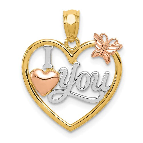 14k-two-tone-w-white-rhod-i-love-you-heart-w-butterfly-pendant-SolomonJeweler-Wichita-KS-CustomJewelry