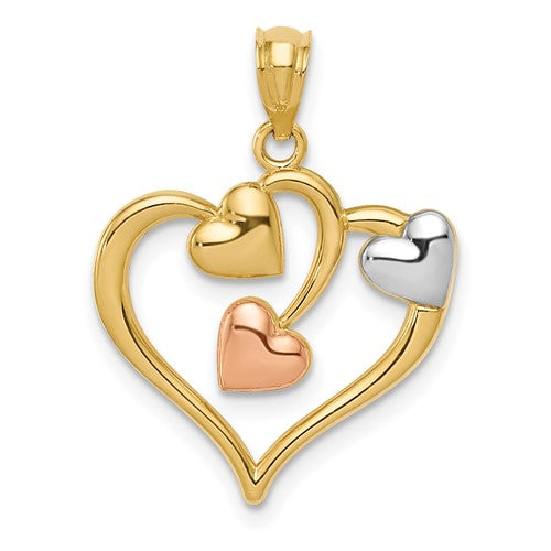 14k-two-tone-and-white-rhodium-polished-hearts-pendant-SolomonJeweler-Wichita-KS-CustomJewelry