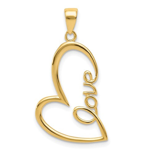 14k-gold-polished-love-heart-pendant-SolomonJeweler-Wichita-KS-CustomJewelry