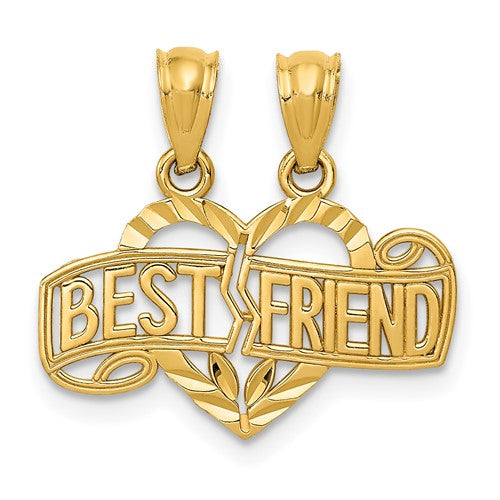 14k-diamond-cut-break-apart-best-friend-heart-pendant-SolomonJeweler-Wichita-KS-CustomJewelry