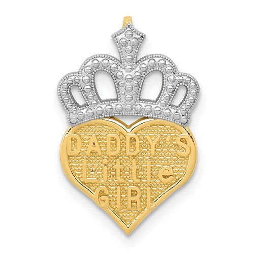 14k-w-white-rhodium-polished-daddys-little-girl-heart-chain-slide-SolomonJeweler-Wichita-KS-CustomJewelry