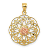 14k-yellow-and-rose-polished-rose-in-round-filigree-charm-SolomonJeweler-Wichita-KS-CustomJewelry