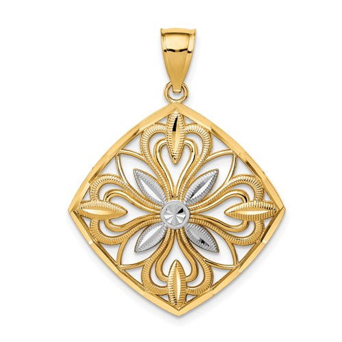 14k-w-rhodium-diamond-cut-polished-fancy-square-charm-SolomonJeweler-Wichita-KS-CustomJewelry
