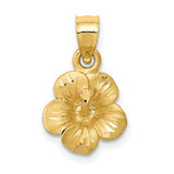 14k-satin-diamond-cut-hibiscus-flower-pendant-SolomonJeweler-Wichita-KS-CustomJewelry