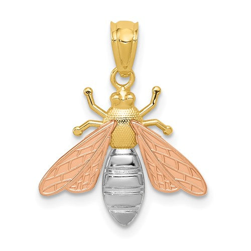 14k-two-tone-w-white-rhodium-polished-bee-pendant-SolomonJeweler-Wichita-KS-CustomJewelry