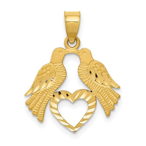 14k-polished-diamond-cut-love-birds-with-heart-pendant-SolomonJeweler-Wichita-KS-CustomJewelry