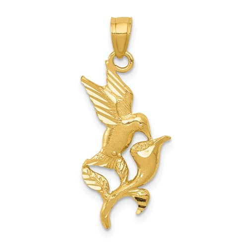 14k-polished-hummingbird-w-flower-pendant-SolomonJeweler-Wichita-KS-CustomJewelry