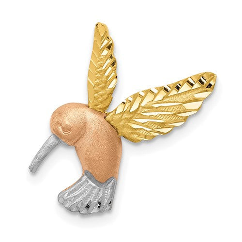14k-two-tone-w-white-rhodium-satin-diamond-cut-hummingbird-slide-SolomonJeweler-Wichita-KS-CustomJewelry