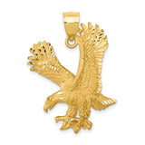 14k-satin-diamond-cut-eagle-pendant-SolomonJeweler-Wichita-KS-CustomJewelry