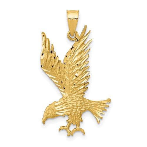 14k-polished-and-diamond-cut-eagle-pendant-SolomonJeweler-Wichita-KS-CustomJewelry