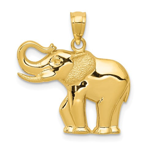 14k-polished-satin-elephant-pendant-SolomonJeweler-Wichita-KS-CustomJewelry