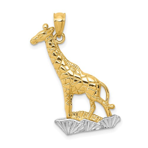 14k-w-rhodium-diamond-cut-polished-giraffe-pendant-SolomonJeweler-Wichita-KS-CustomJewelry