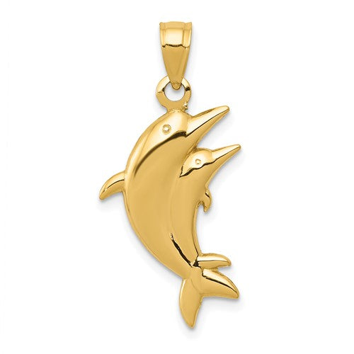 14k-dolphin-pair-pendant-SolomonJeweler-Wichita-KS-CustomJewelry