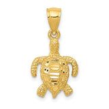14k-polished-and-textured-diamond-cut-sea-turtle-pendant-SolomonJeweler-Wichita-KS-CustomJewelry