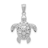 14k-white-gold-diamond-cut-polished-sea-turtle-pendant-SolomonJeweler-Wichita-KS-CustomJewelry