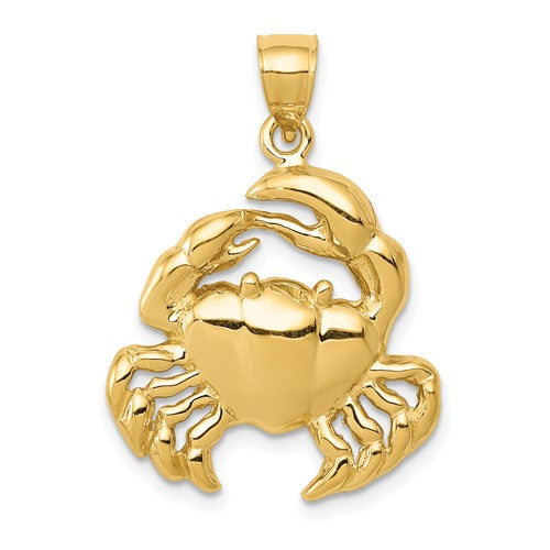 14k-polished-crab-pendant-SolomonJeweler-Wichita-KS-CustomJewelry