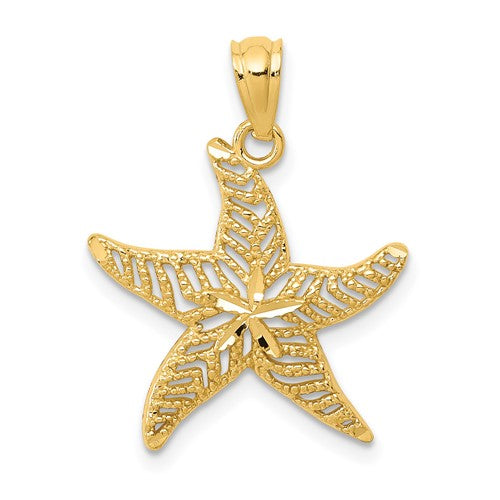14k-diamond-cut-polished-filigree-starfish-pendant-SolomonJeweler-Wichita-KS-CustomJewelry