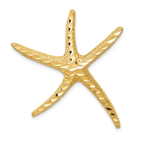 14k-textured-diamond-cut-starfish-slide-SolomonJeweler-Wichita-KS-CustomJewelry