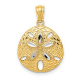 14k-w-rhodium-diamond-cut-polished-sand-dollar-pendant-SolomonJeweler-Wichita-KS-CustomJewelry