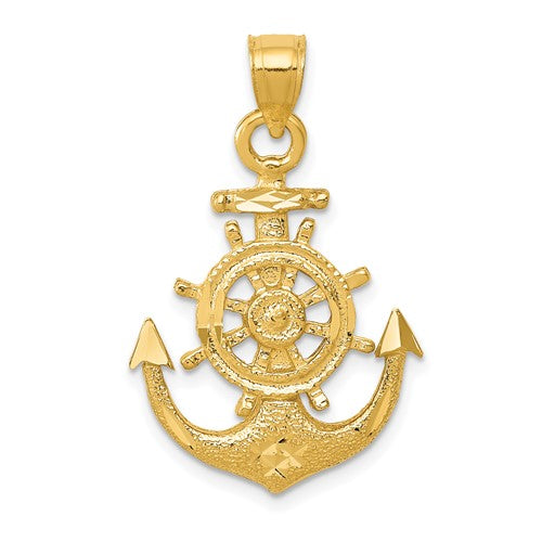14k-satin-diamond-cut-anchor-pendant-SolomonJeweler-Wichita-KS-CustomJewelry
