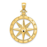 14k-diamond-cut-polished-and-satin-compass-pendant-SolomonJeweler-Wichita-KS-CustomJewelry