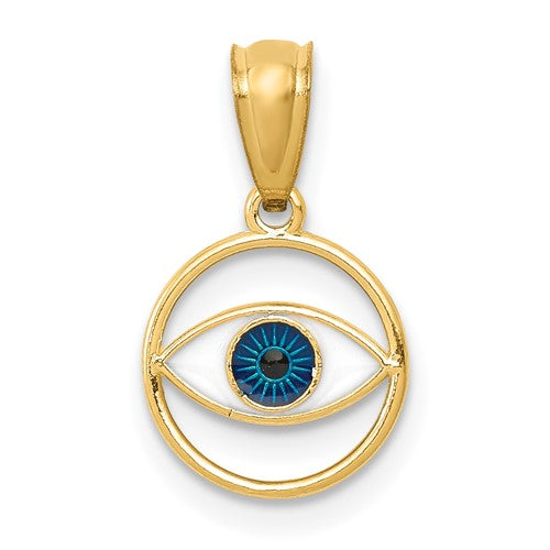 14k-polished-enameled-eye-pendant-SolomonJeweler-Wichita-KS-CustomJewelry
