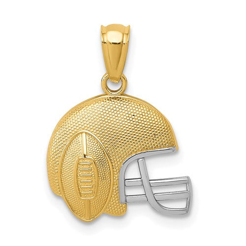 14k-w-rhodium-satin-polished-football-helmet-pendant-SolomonJeweler-Wichita-KS-CustomJewelry