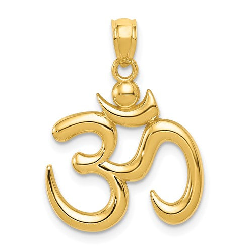 14k-polished-om-symbol-pendant-SolomonJeweler-Wichita-KS-CustomJewelry