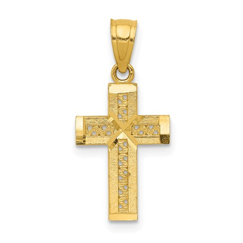 14k-diamond-cut-cross-w-x-center-pendant-SolomonJeweler-Wichita-KS-CustomJewelry