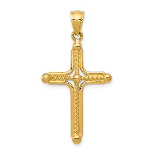 14k-polished-braided-cross-pendant-SolomonJeweler-Wichita-KS-CustomJewelry