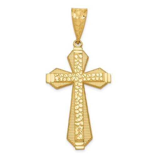 14k-diamond-cut-center-cross-pendant-SolomonJeweler-Wichita-KS-CustomJewelry