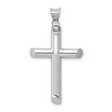 14k-white-gold-polished-tube-cross-pendant-SolomonJeweler-Wichita-KS-CustomJewelry