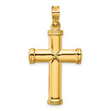 14k-polished-stamping-cross-pendant-SolomonJeweler-Wichita-KS-CustomJewelry