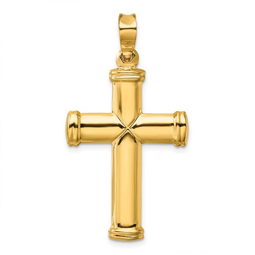 14k-polished-stamping-cross-pendant-SolomonJeweler-Wichita-KS-CustomJewelry