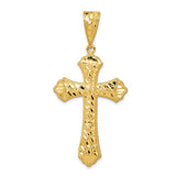 14k-diamond-cut-budded-cross-pendant-SolomonJeweler-Wichita-KS-CustomJewelry