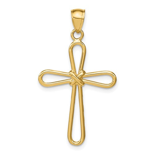 14k-polished-rounded-cross-w-x-center-pendant-SolomonJeweler-Wichita-KS-CustomJewelry