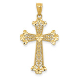 14k-diamond-cut-polished-filigree-hearts-cross-pendant-SolomonJeweler-Wichita-KS-CustomJewelry